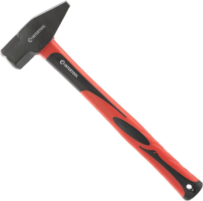 INTERTOOL Black Smith’s Hammer | 40 oz (2.5 lbs) Metal Working Tool with Shock Absorbing Anti-Slip Fiberglass Handle HT08-0251 - Image 1
